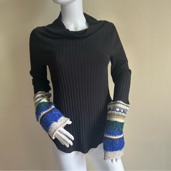 Free People Y2K-style Mixed Up Cuff Thermal Funnel Neck, Crochet, L - Picture 4 of 12